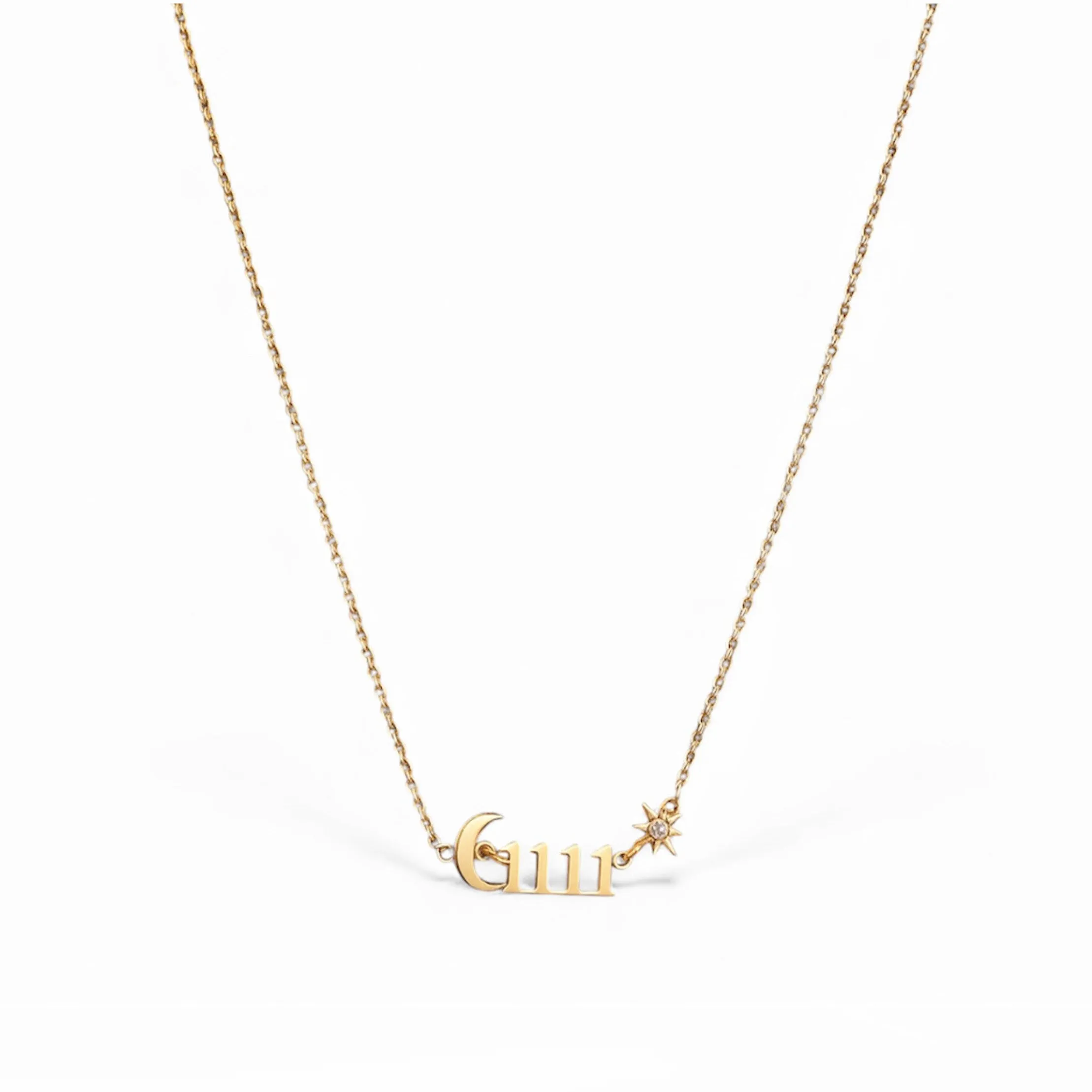 Angel Luxe 18k Gold Plated 1111 Manifest Necklace sold by Luxe Tones