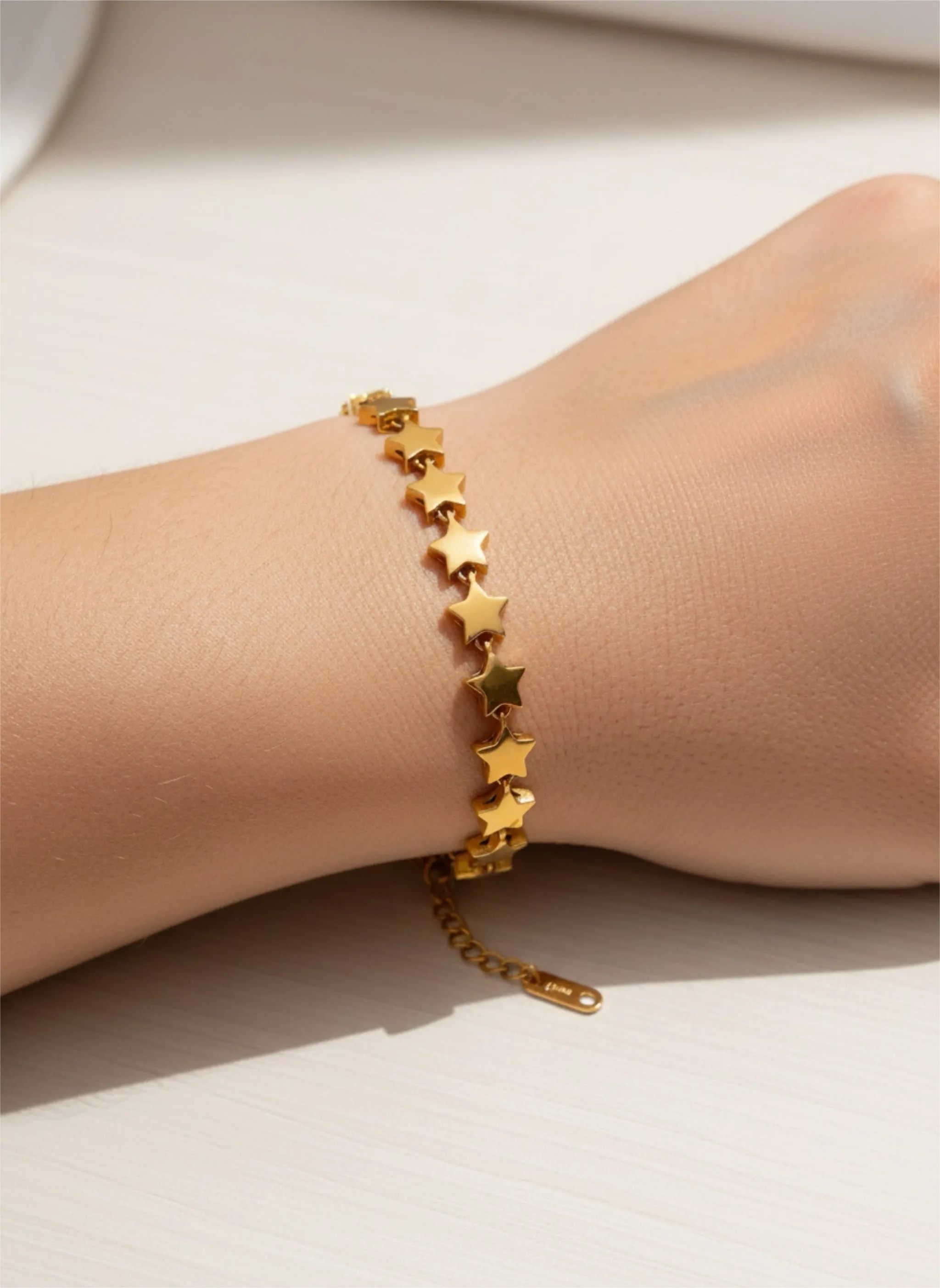 Lyra Luxe 18k Gold Plated Star Chain Bracelet sold by Luxe Tones product image thumbnail 2