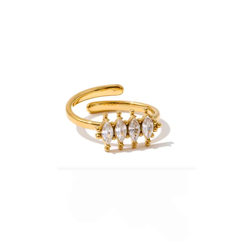 Aria Luxe 18k Gold Plated Marquise Ring made by Luxe Tones