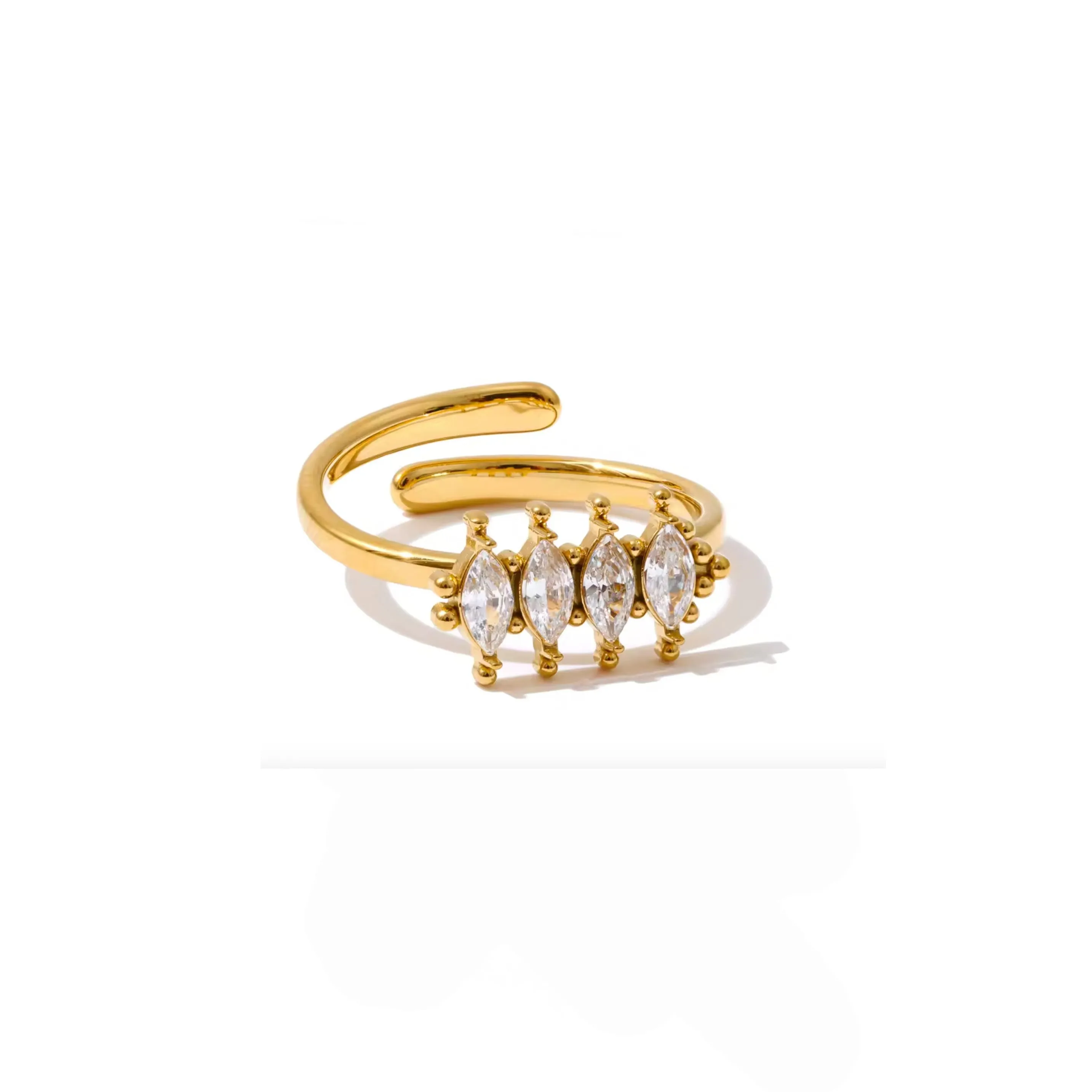 Aria Luxe 18k Gold Plated Marquise Ring sold by Luxe Tones