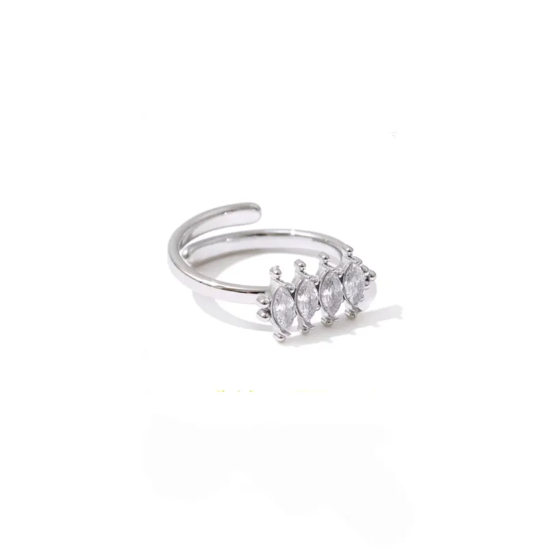 Aria Luxe Silver Plated Marquise Ring made by Luxe Tones
