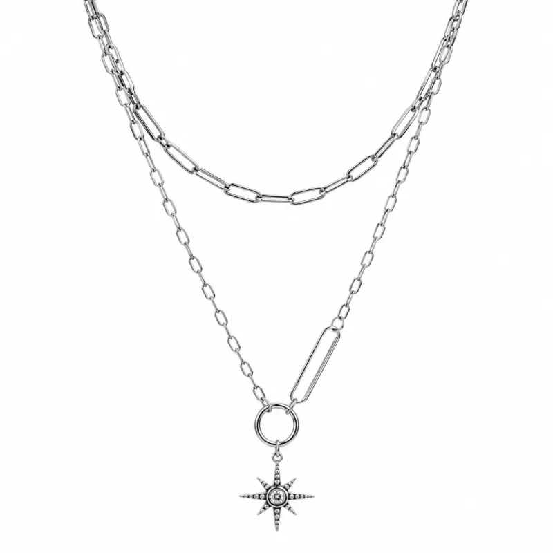 Sahara Luxe White Gold Plated Double Layer Necklace made by Luxe Tones