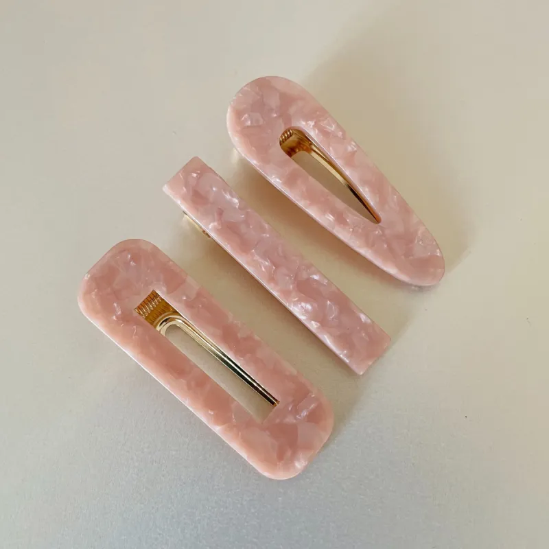 Hema Blush Swirl Hair Clip Set sold by Luxe Tones