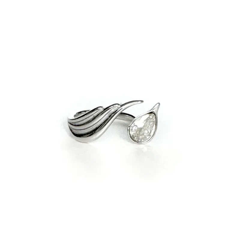 Leelia Silver Tone Jewel  Wrap Ring sold by Luxe Tones