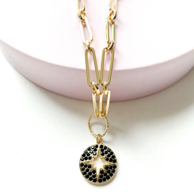 Nova Star Burst Large Link Necklace sold by Luxe Tones