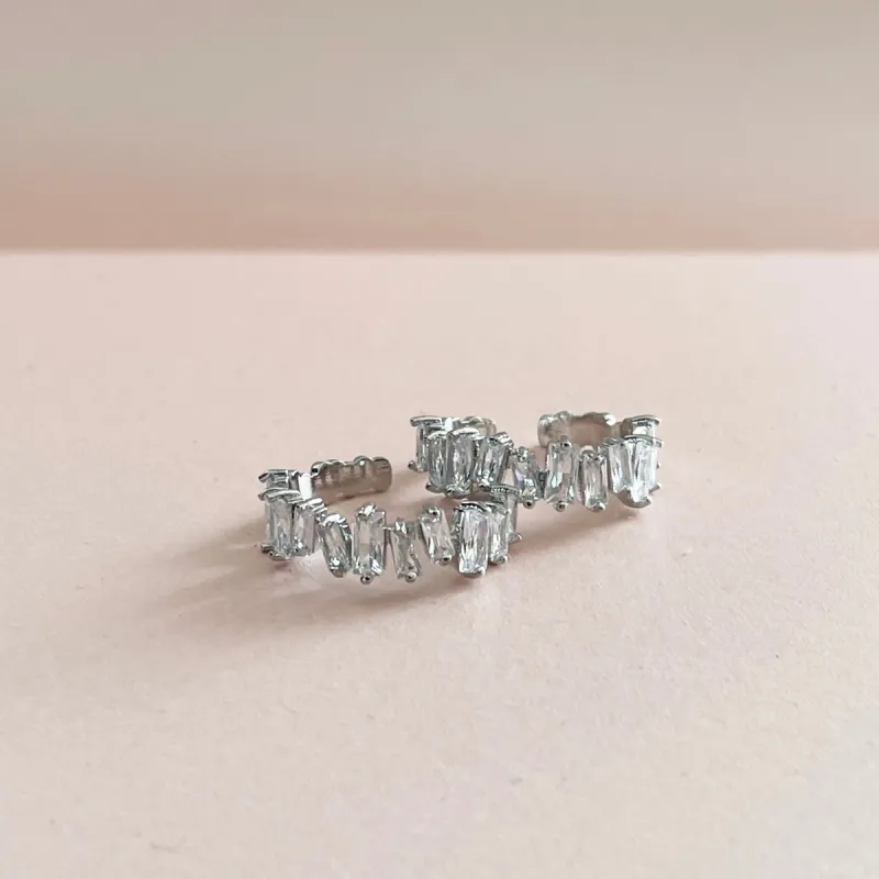 Mila Silver Tone Multi Jewelled Ring made by Luxe Tones