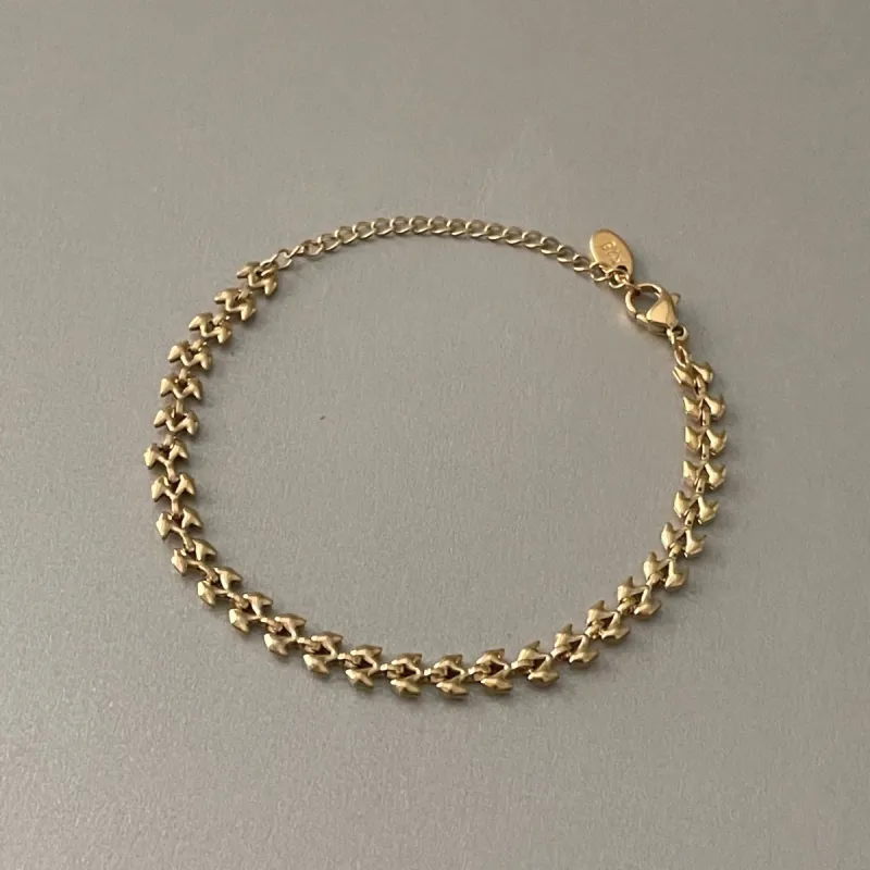 Capri Luxe 18k Gold Plated Textured Bracelet sold by Luxe Tones