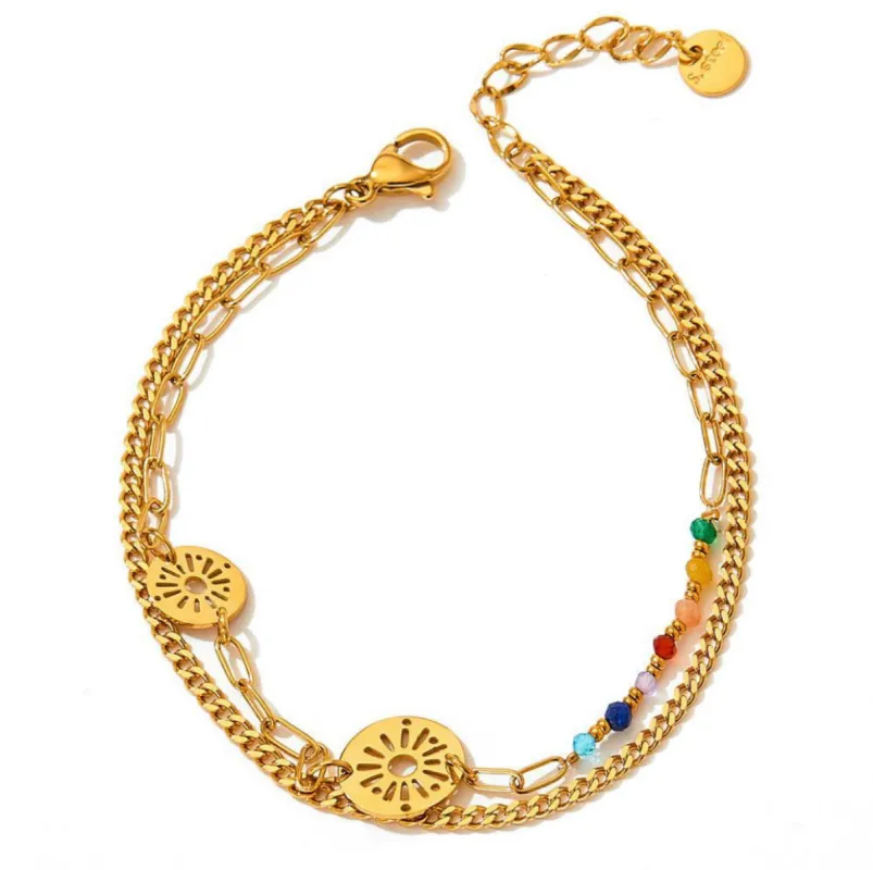 Alina Luxe 18k Gold Plated Layered Anklet sold by Luxe Tones