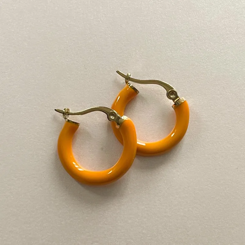Anais Luxe 18k Gold Plated Saffron Hoops sold by Luxe Tones
