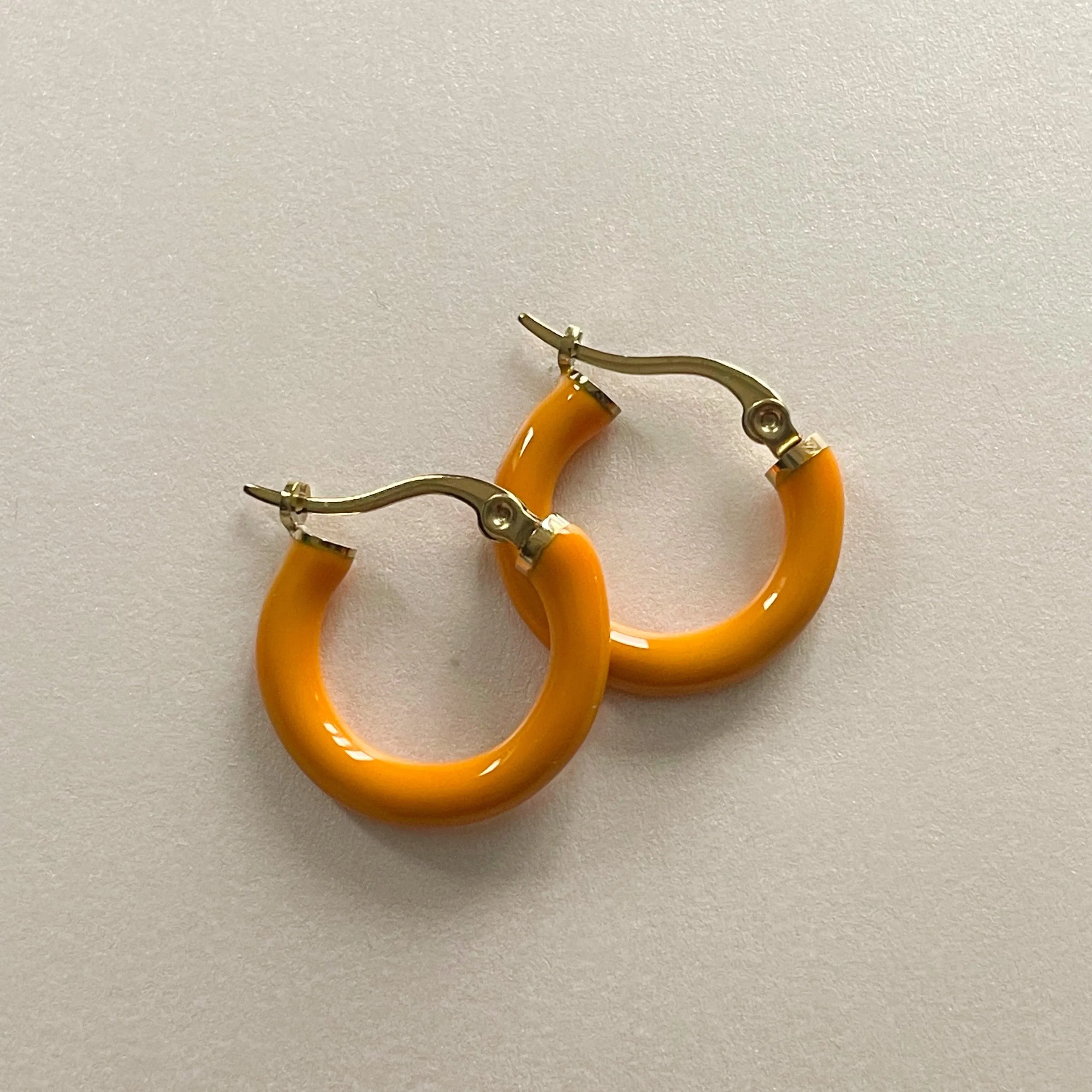 Anais Luxe 18k Gold Plated Saffron Hoops sold by Luxe Tones