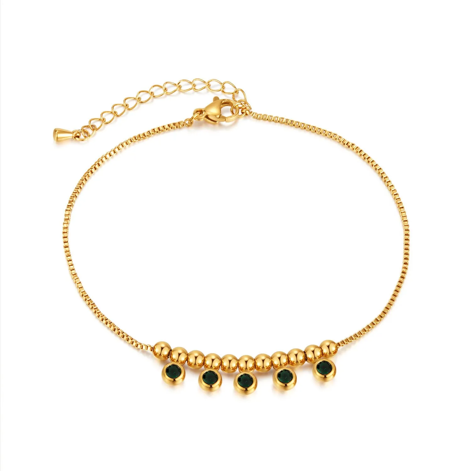 Remi Luxe 18k Gold Plated Jewelled Anklet sold by Luxe Tones
