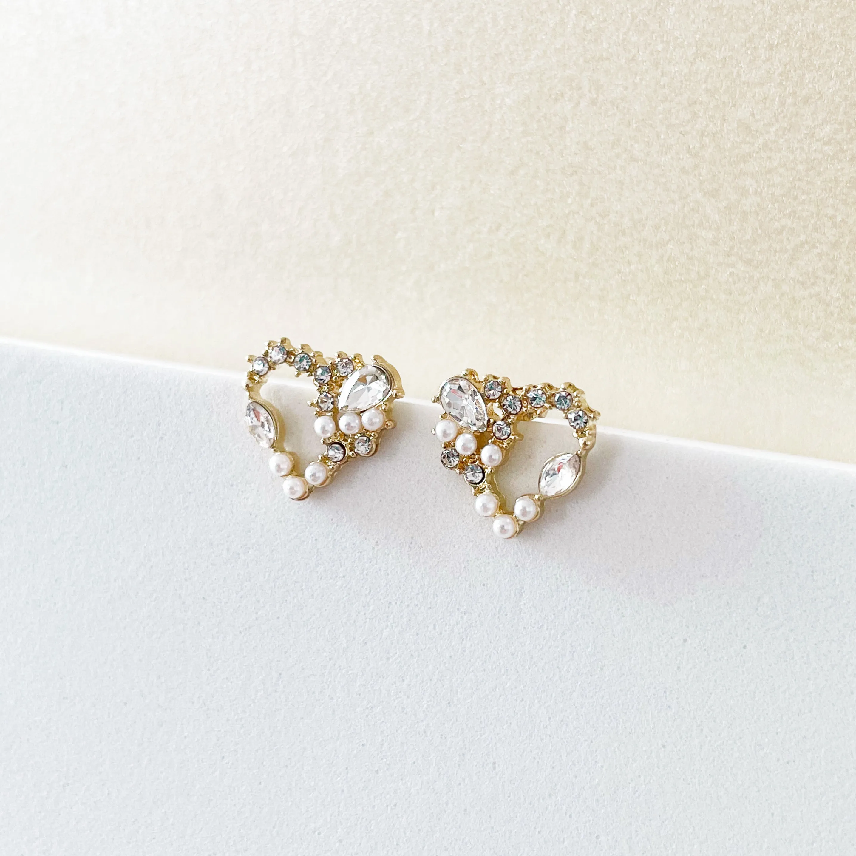 Ariana Jewelled Wreath Heart Studs sold by Luxe Tones product image thumbnail 3