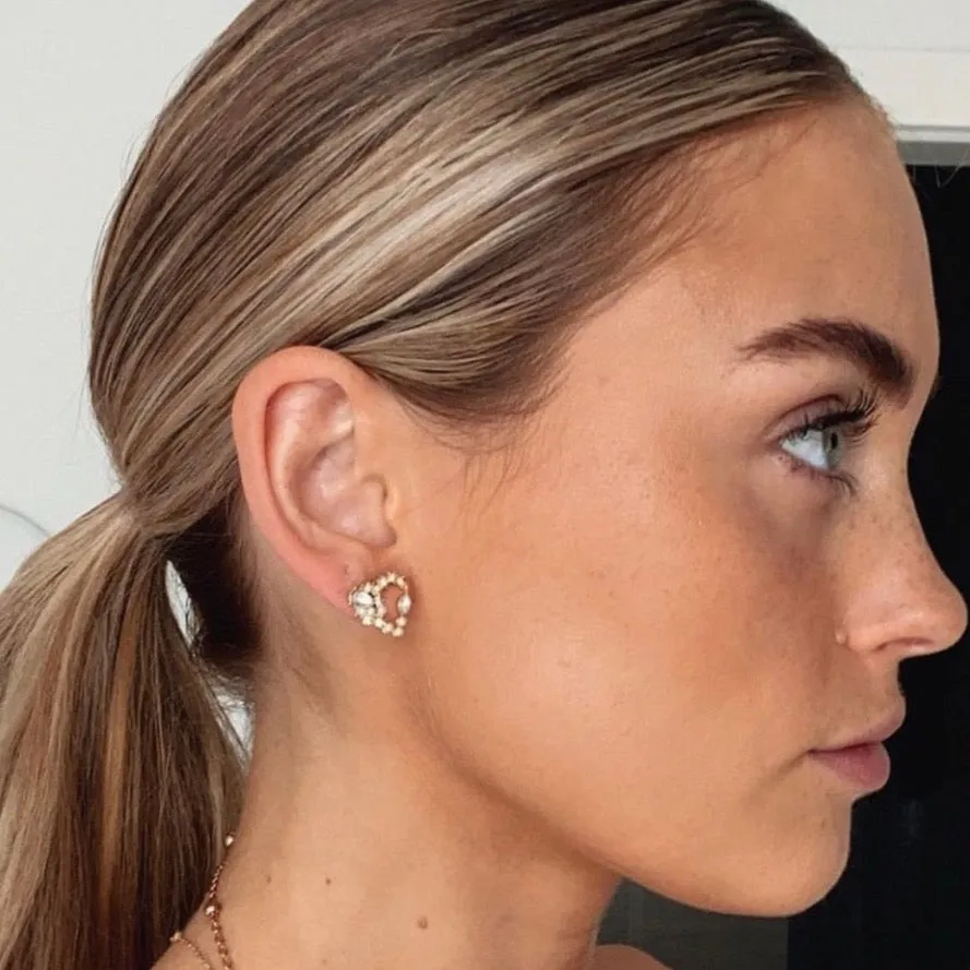 Ariana Jewelled Wreath Heart Studs sold by Luxe Tones