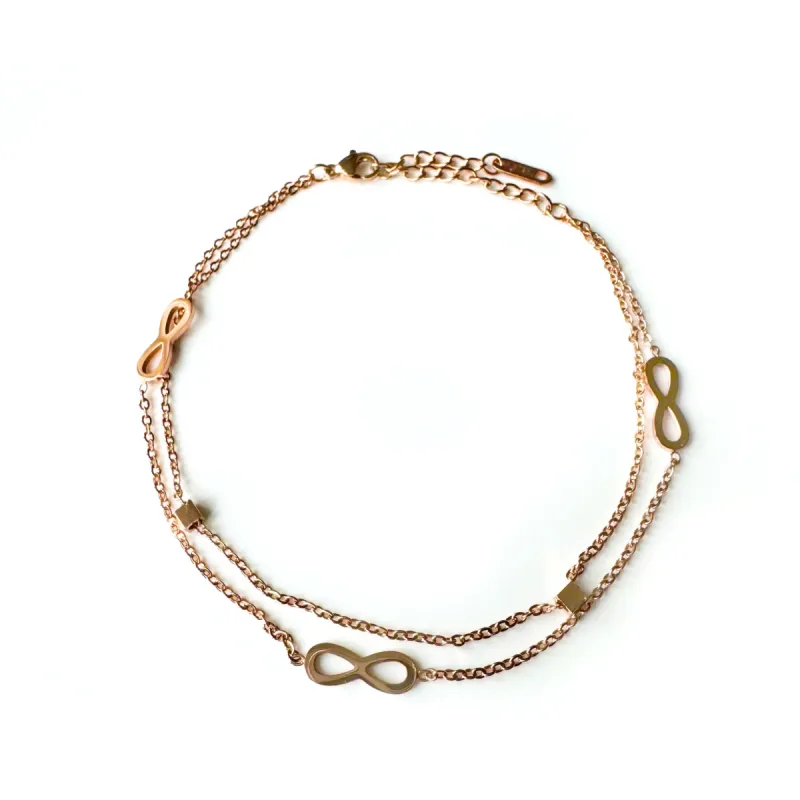 Evie Rose Infinity Layered Anklet made by Luxe Tones