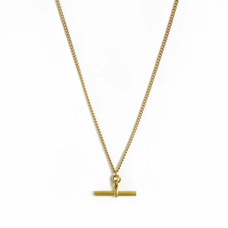 Brooklyn Luxe 18k Gold Plated T Bar Necklace sold by Luxe Tones
