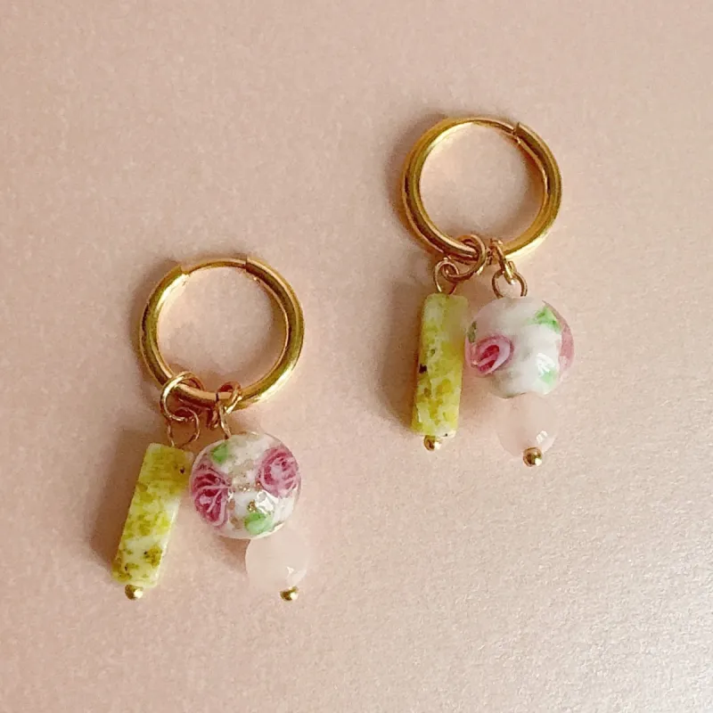 Jasmine Floral Charm Earrings sold by Luxe Tones