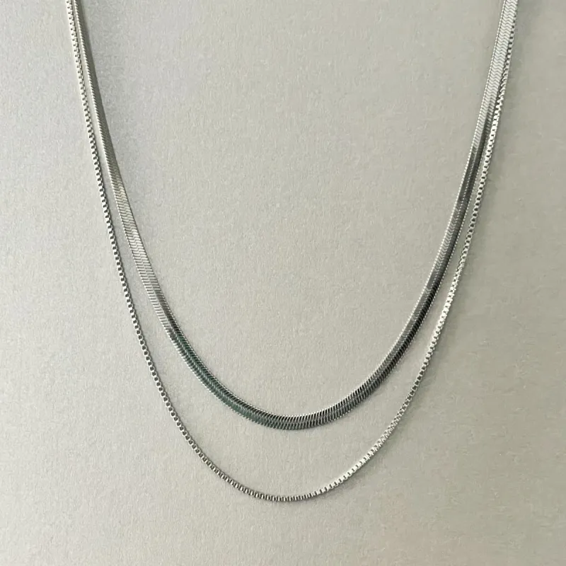 Milan Luxe Silver Plated Double Layer Chain made by Luxe Tones