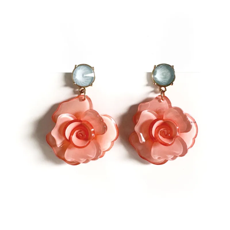 Juniper Statement Blush Rose Earrings sold by Luxe Tones