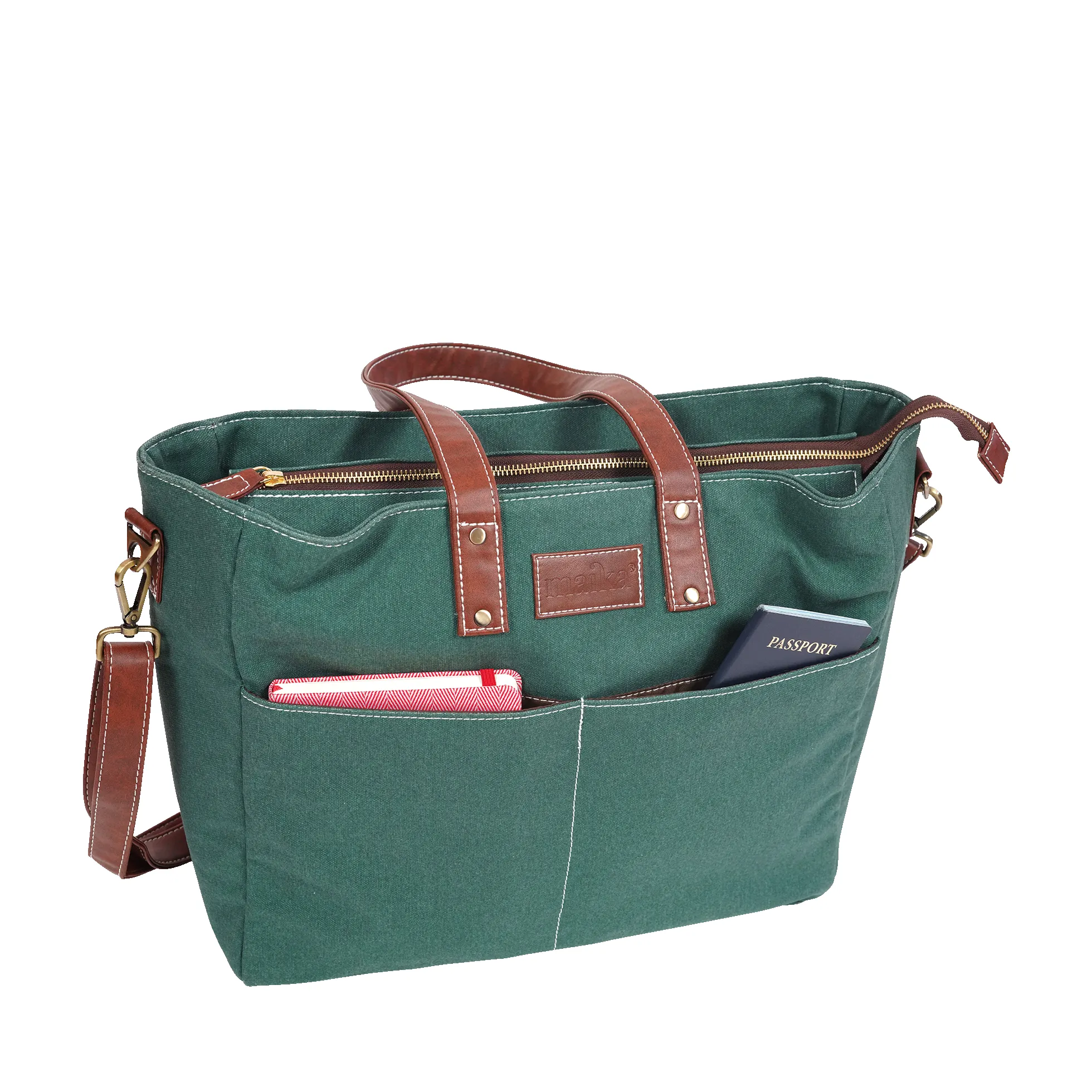 Essential Tote - Waxed Hunter Green sold by MAIKA product image thumbnail 5