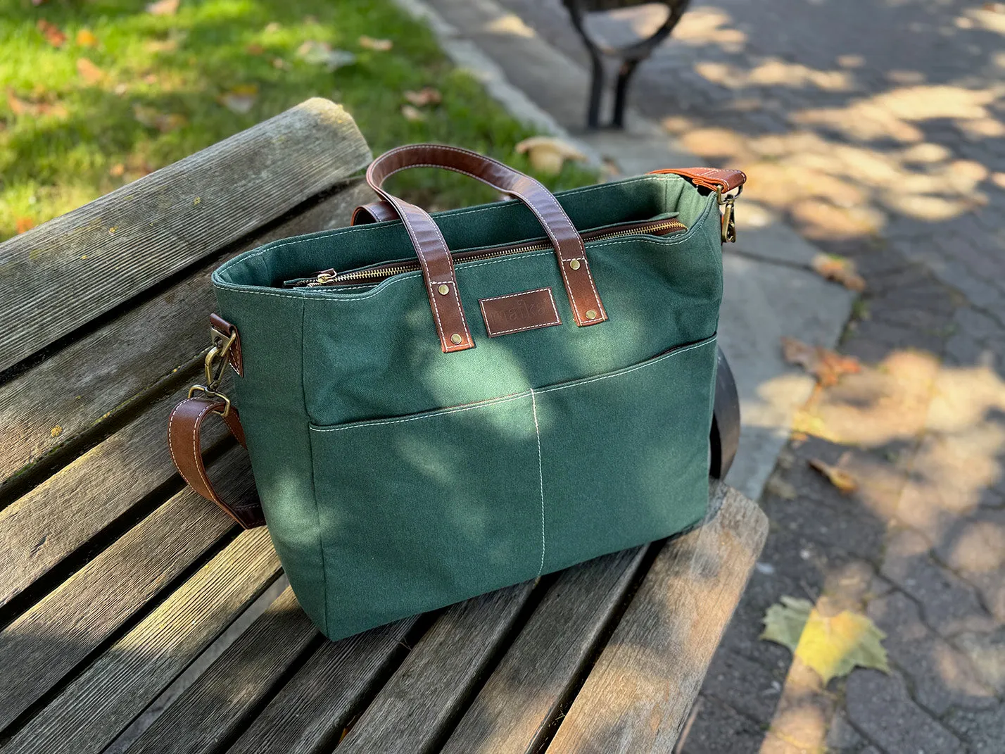 Essential Tote - Waxed Hunter Green sold by MAIKA product image thumbnail 4