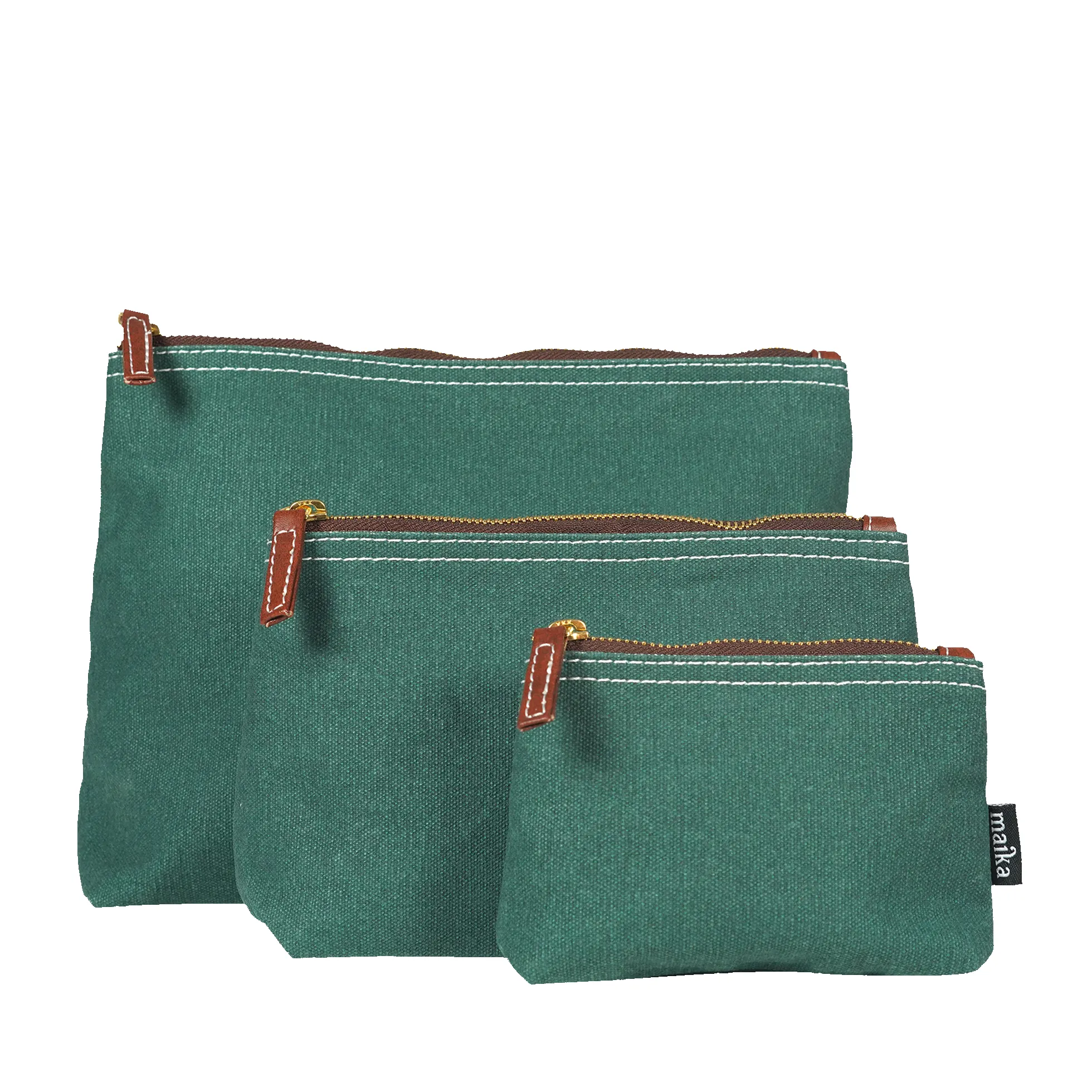 Travel Pouch - Waxed Hunter Green sold by MAIKA