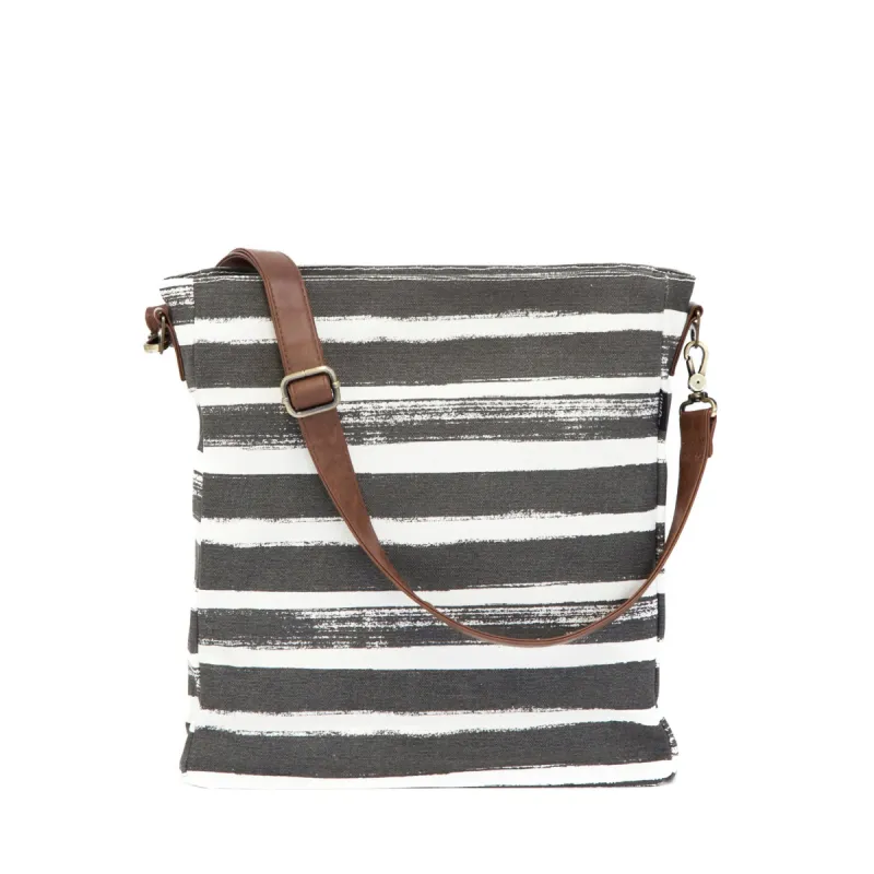 Crossbody Bag - Charcoal Stripes sold by MAIKA