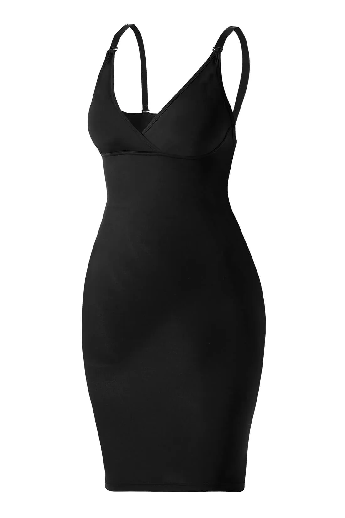 Deep V-Neck Midi Dress With Built-In Shapewear sold by MOOSLOVER product image thumbnail 2