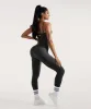 Ribbed Tummy Control Solid Color Spaghetti Strap Seamless Jumpsuit sold by MOOSLOVER