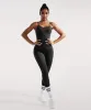 Ribbed Tummy Control Solid Color Spaghetti Strap Seamless Jumpsuit sold by MOOSLOVER