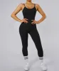 Ribbed Tummy Control Solid Color Spaghetti Strap Seamless Jumpsuit sold by MOOSLOVER