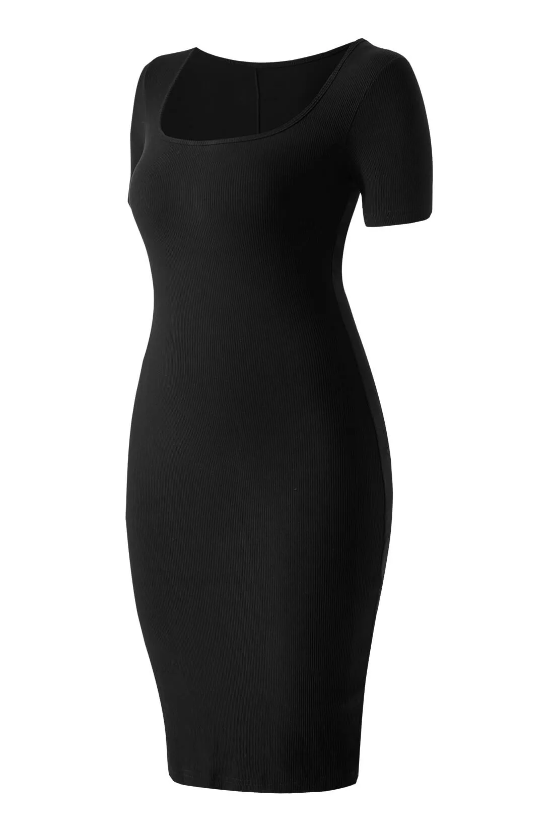Short Sleeve Midi Dress With Built-In Shapewear sold by MOOSLOVER product image thumbnail 2