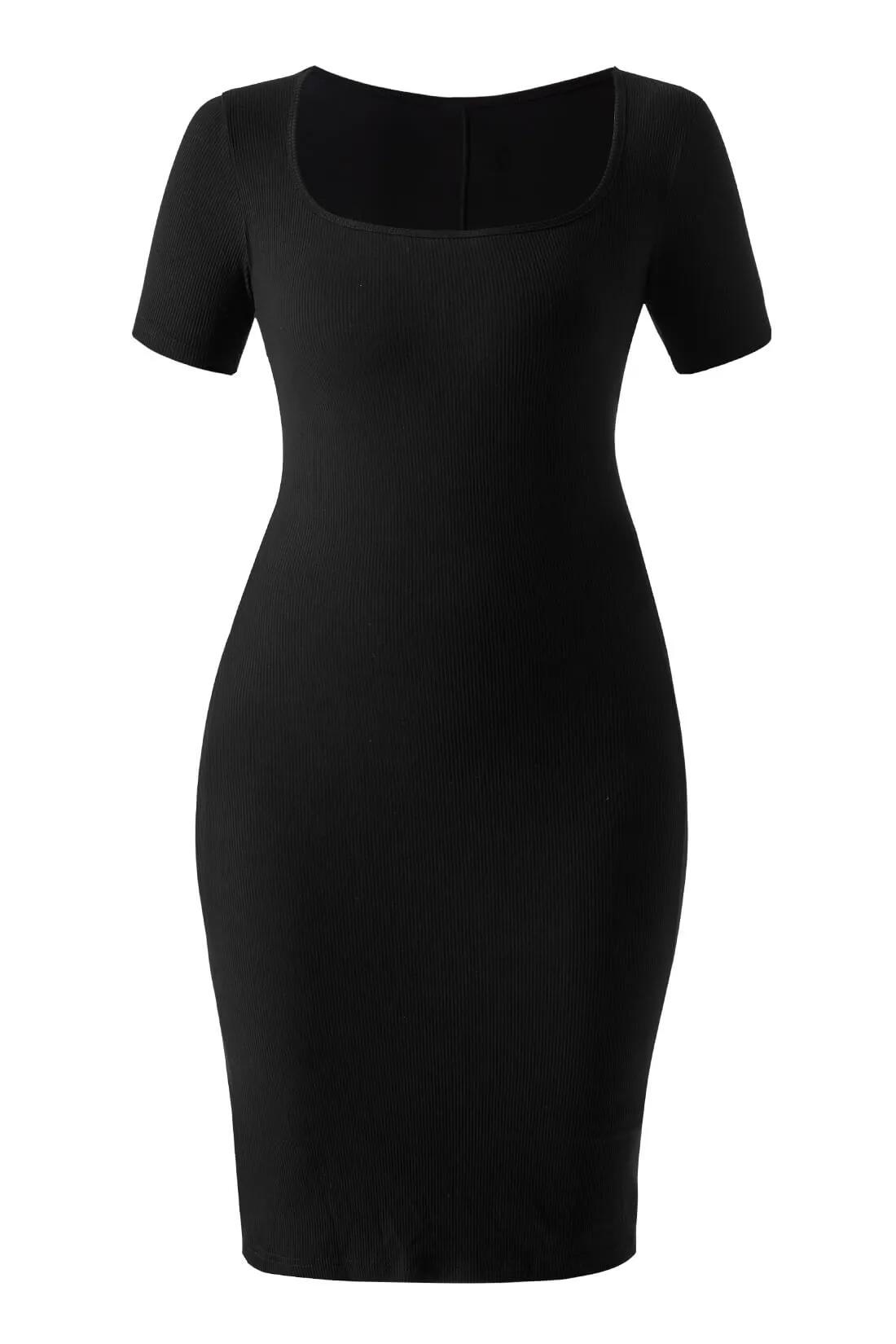 Short Sleeve Midi Dress With Built-In Shapewear sold by MOOSLOVER