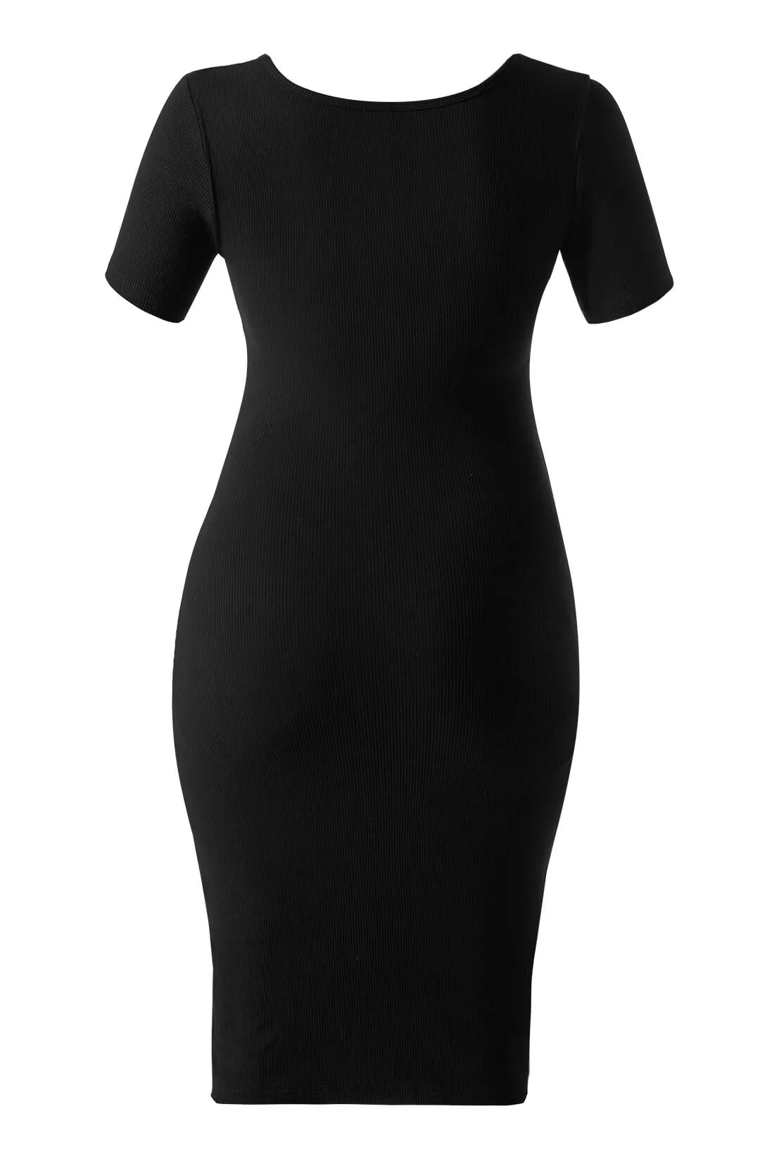 Short Sleeve Midi Dress With Built-In Shapewear sold by MOOSLOVER product image thumbnail 3
