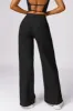 Micro Ribbed Solid Color Wide Leg Pants sold by MOOSLOVER