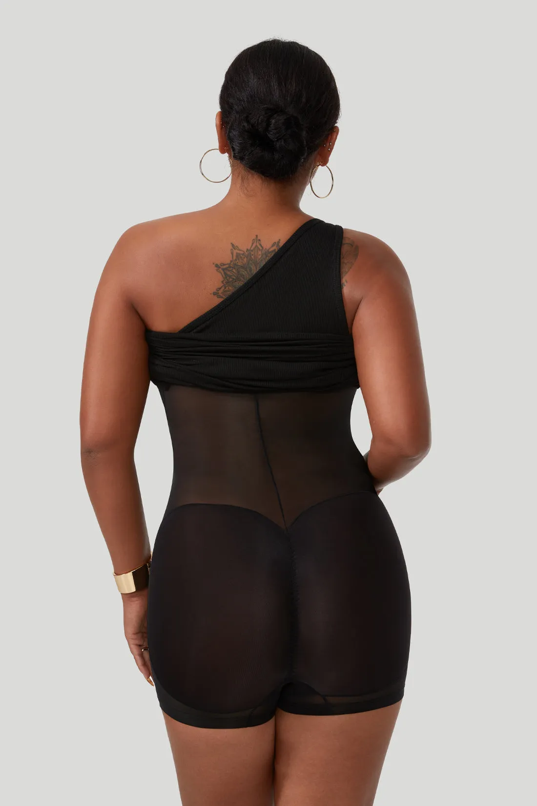 Threaded One Shoulder Mini Dress With Built-In Shapewear sold by MOOSLOVER product image thumbnail 4