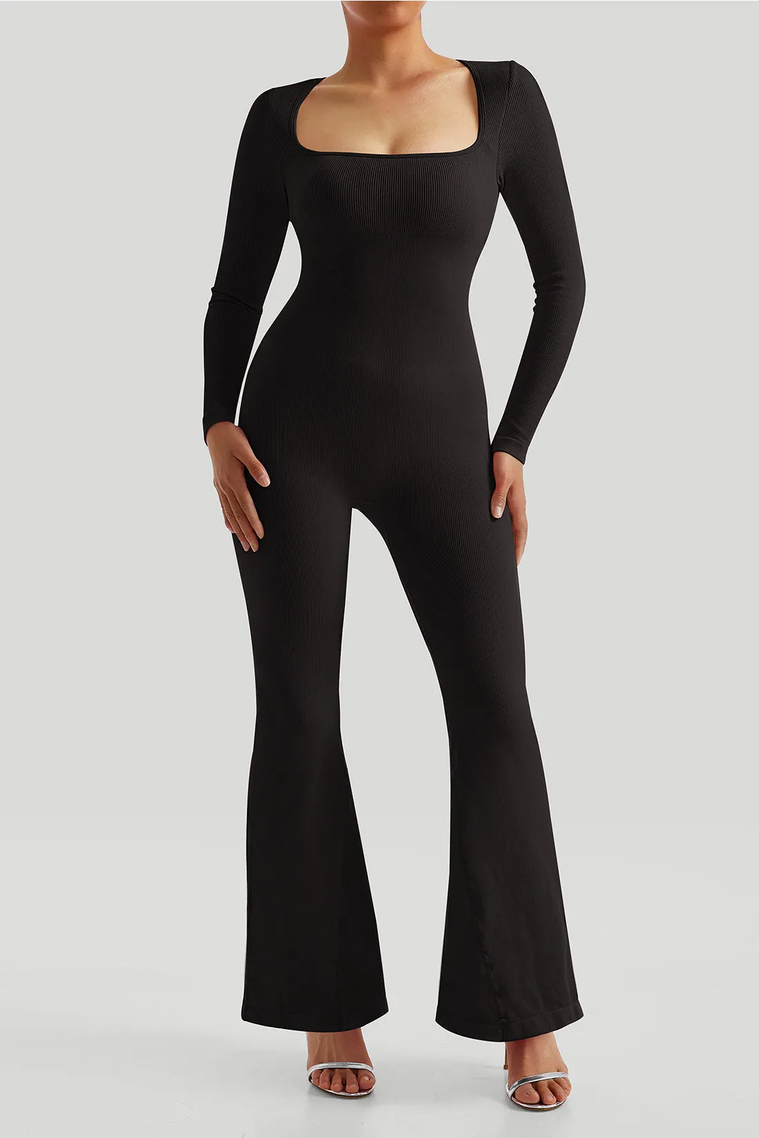 Tummy Control Flared Leg Jumpsuit sold by MOOSLOVER