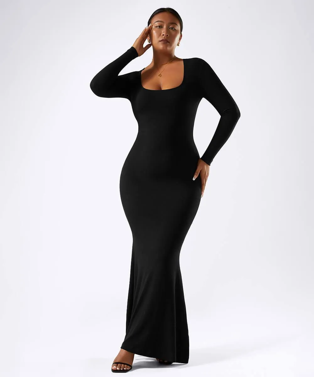Solid Long Sleeve Maxi Dress sold by MOOSLOVER product image thumbnail 5