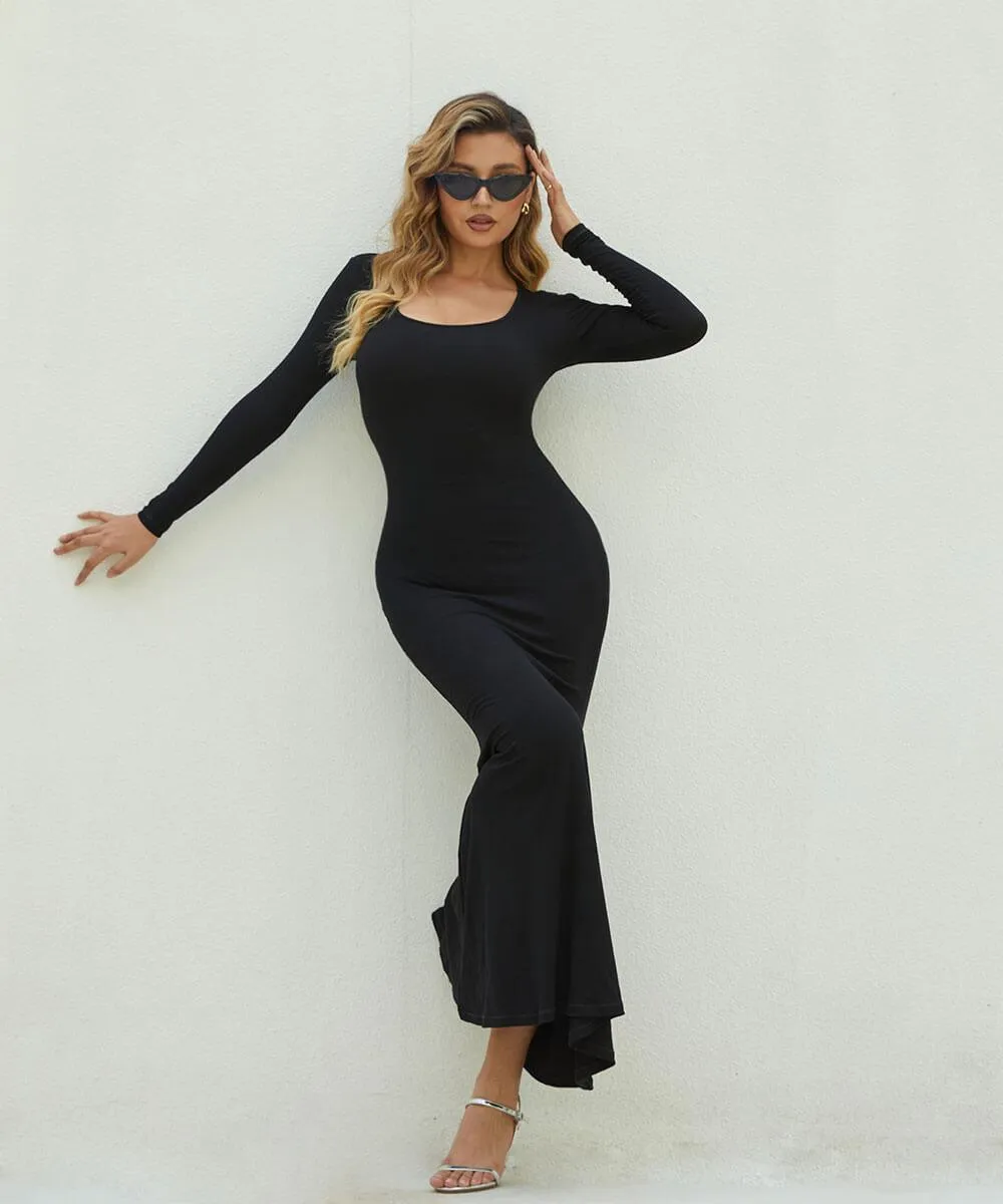 Solid Long Sleeve Maxi Dress sold by MOOSLOVER