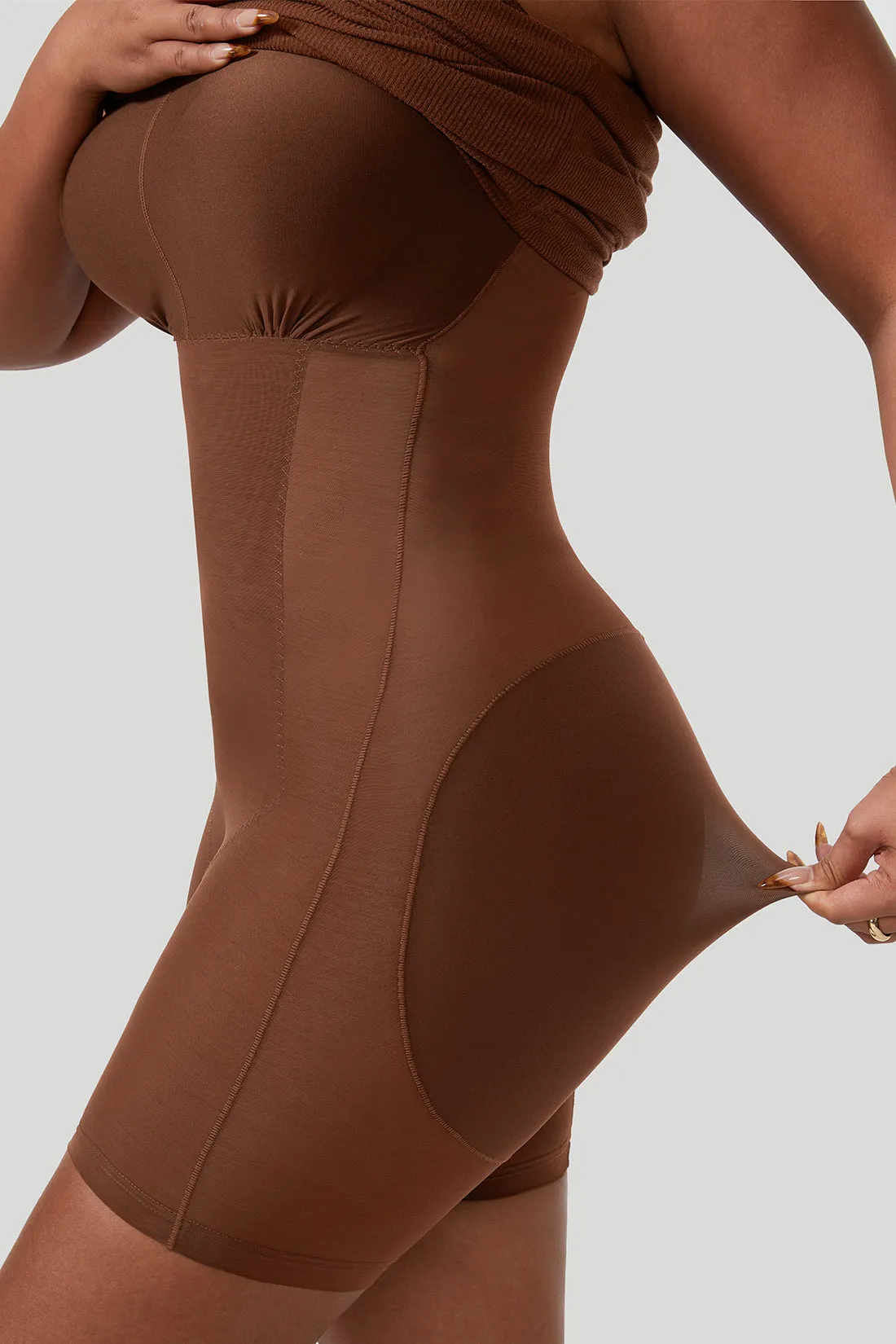 Backless Draped Neck Straps Dress With Built-in Shapewear sold by MOOSLOVER product image thumbnail 4