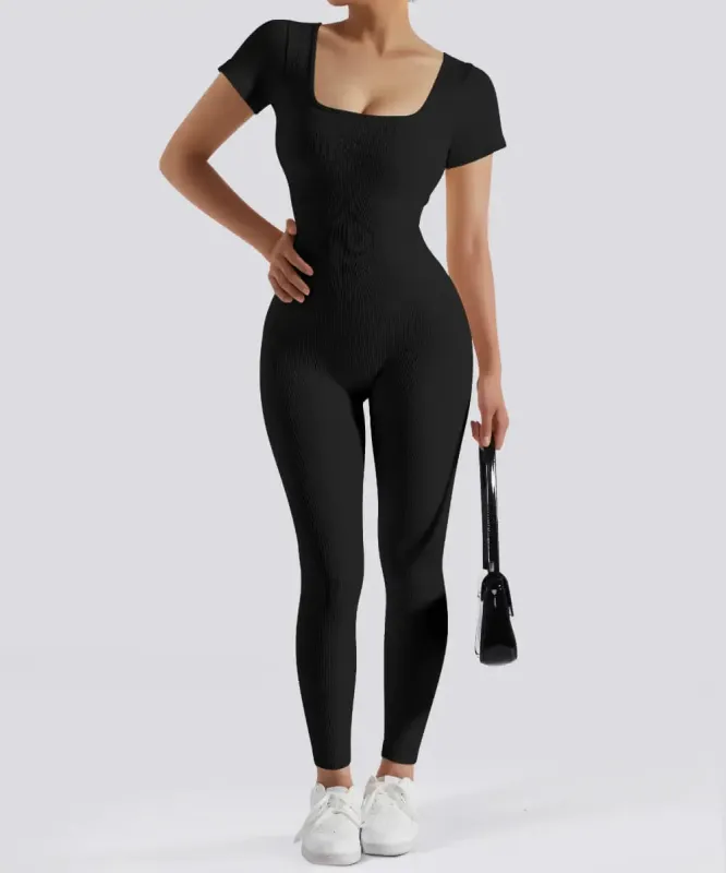Short Sleeves Tummy Control Jumpsuit sold by MOOSLOVER