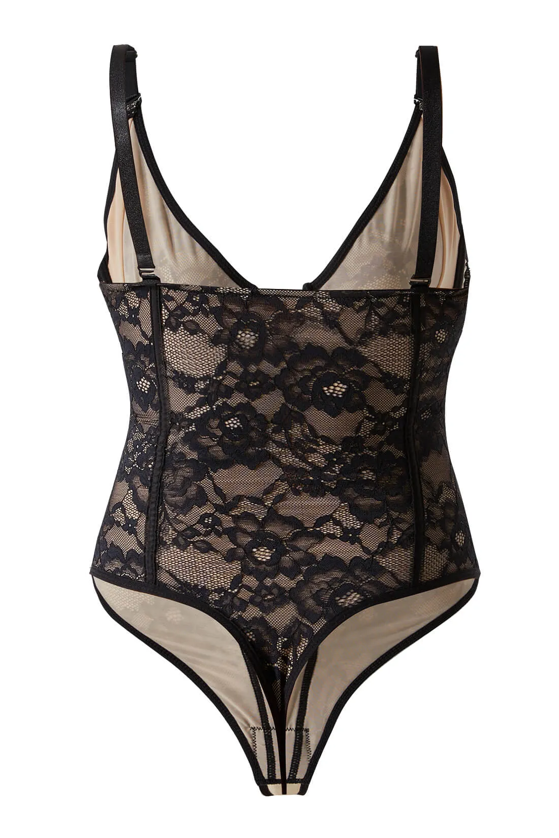 Lace Deep-V Neck Bodysuit sold by MOOSLOVER product image thumbnail 5