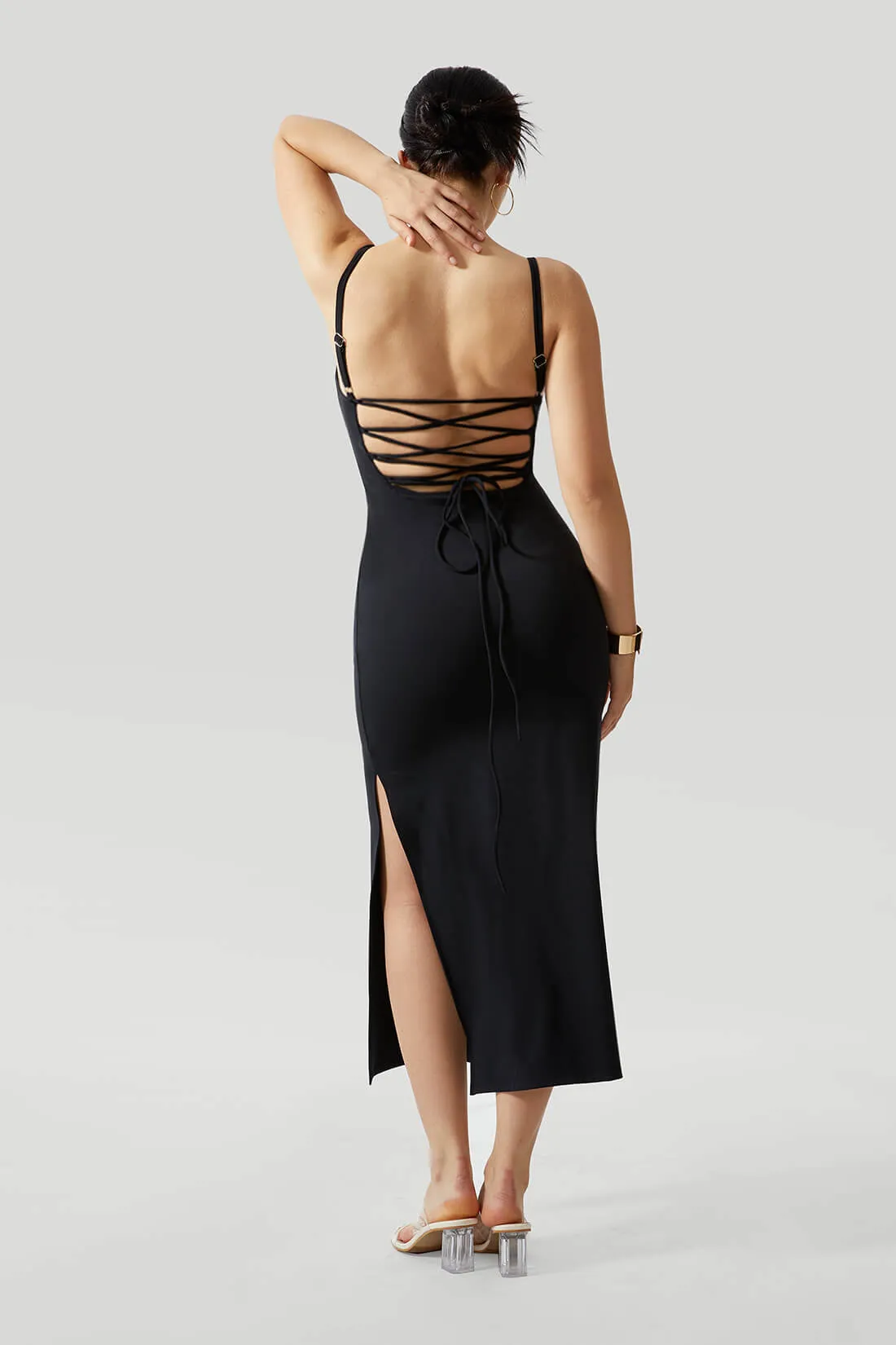 Sexy Backless Crossed Strappy Dress With Built-In Shapewear sold by MOOSLOVER