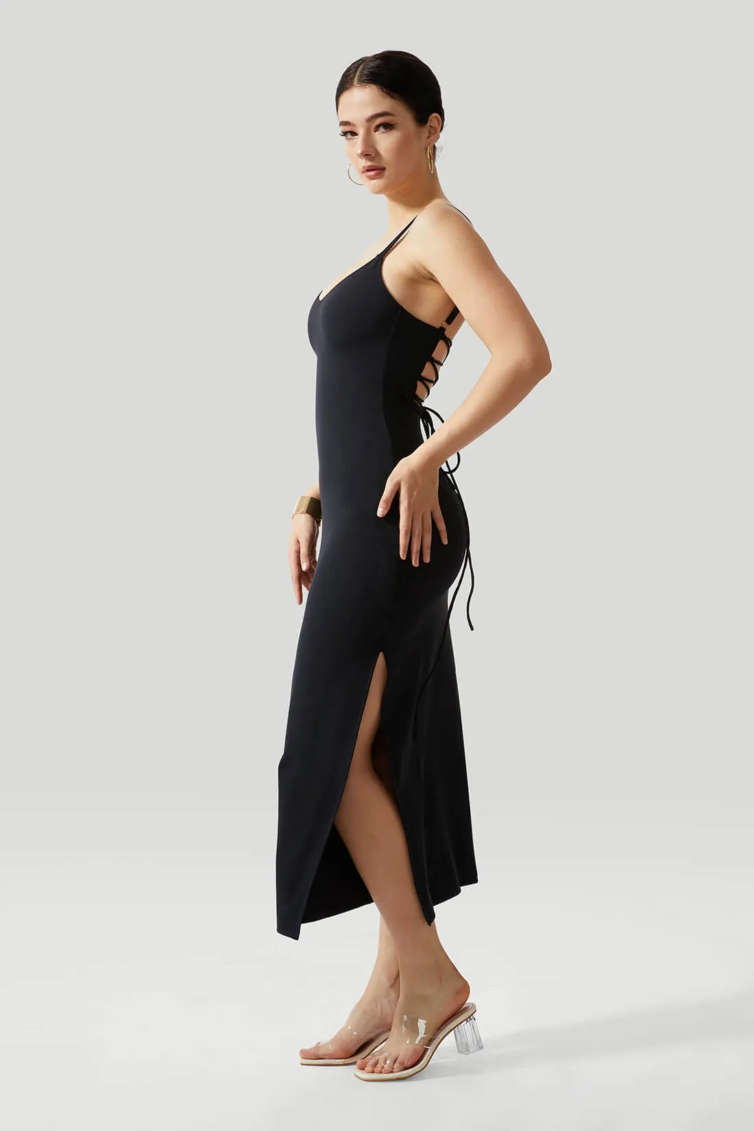 Sexy Backless Crossed Strappy Dress With Built-In Shapewear sold by MOOSLOVER product image thumbnail 4