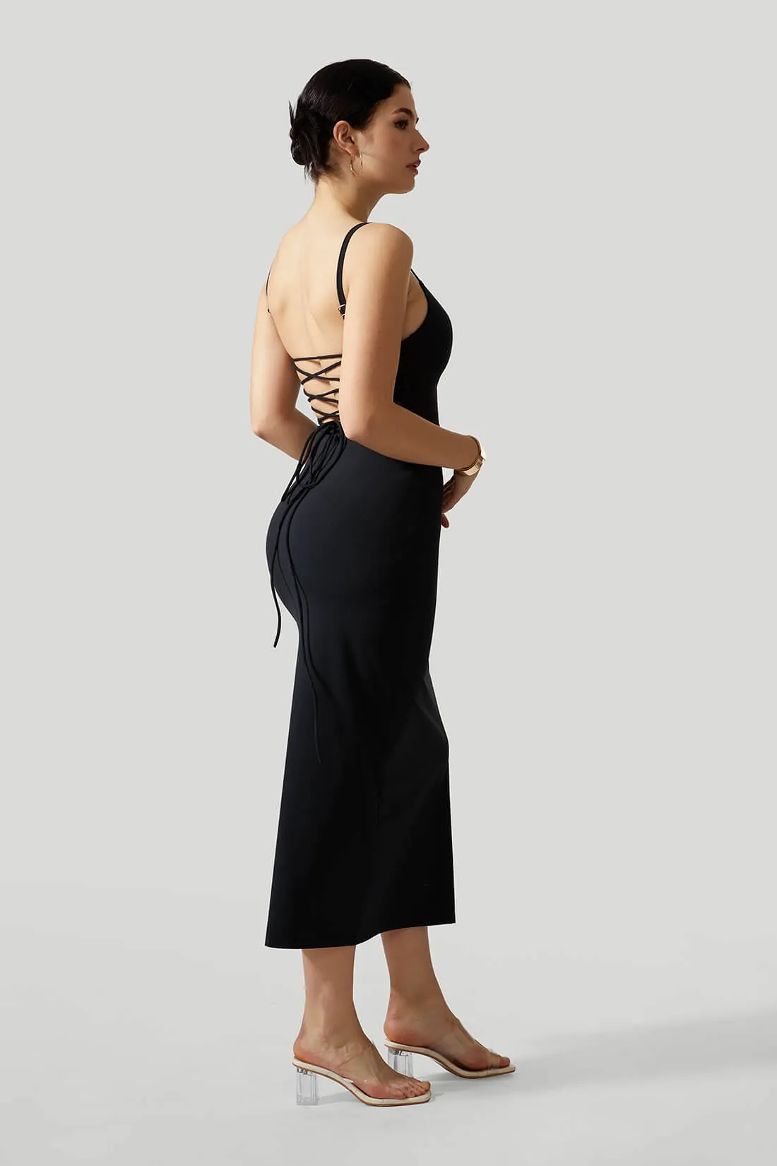 Sexy Backless Crossed Strappy Dress With Built-In Shapewear sold by MOOSLOVER product image thumbnail 3