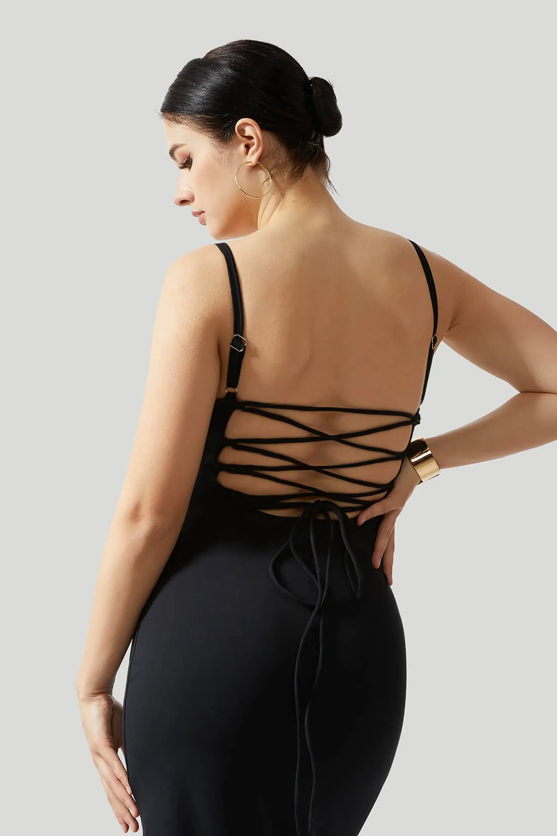 Sexy Backless Crossed Strappy Dress With Built-In Shapewear sold by MOOSLOVER product image thumbnail 5