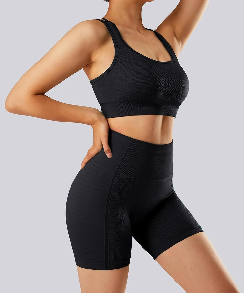 Solid Color Back Cross Seamless Sport Bra sold by MOOSLOVER product image thumbnail 3