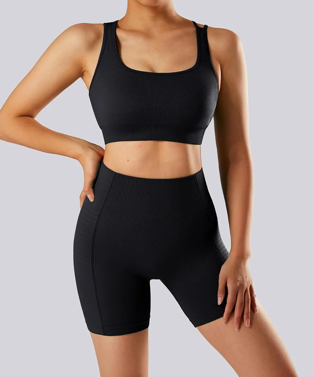 Solid Color Back Cross Seamless Sport Bra sold by MOOSLOVER product image thumbnail 2