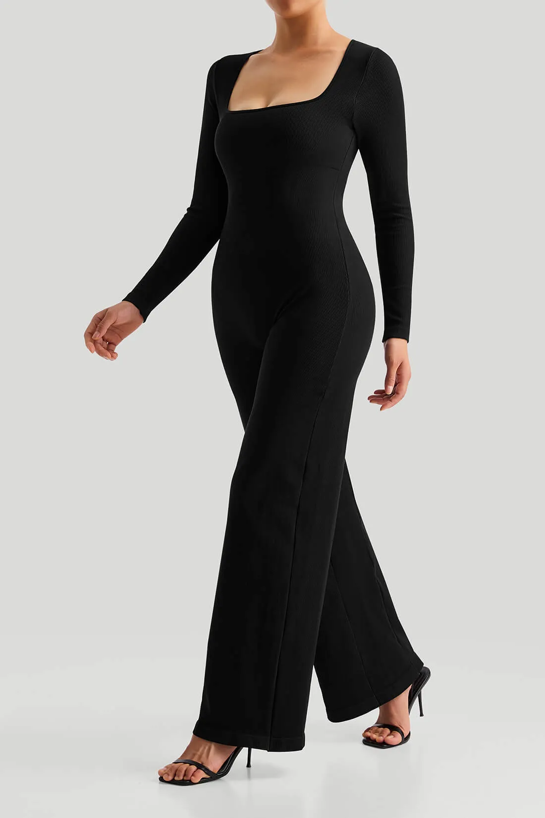 Square Neck Long Sleeves Jumpsuit sold by MOOSLOVER product image thumbnail 4