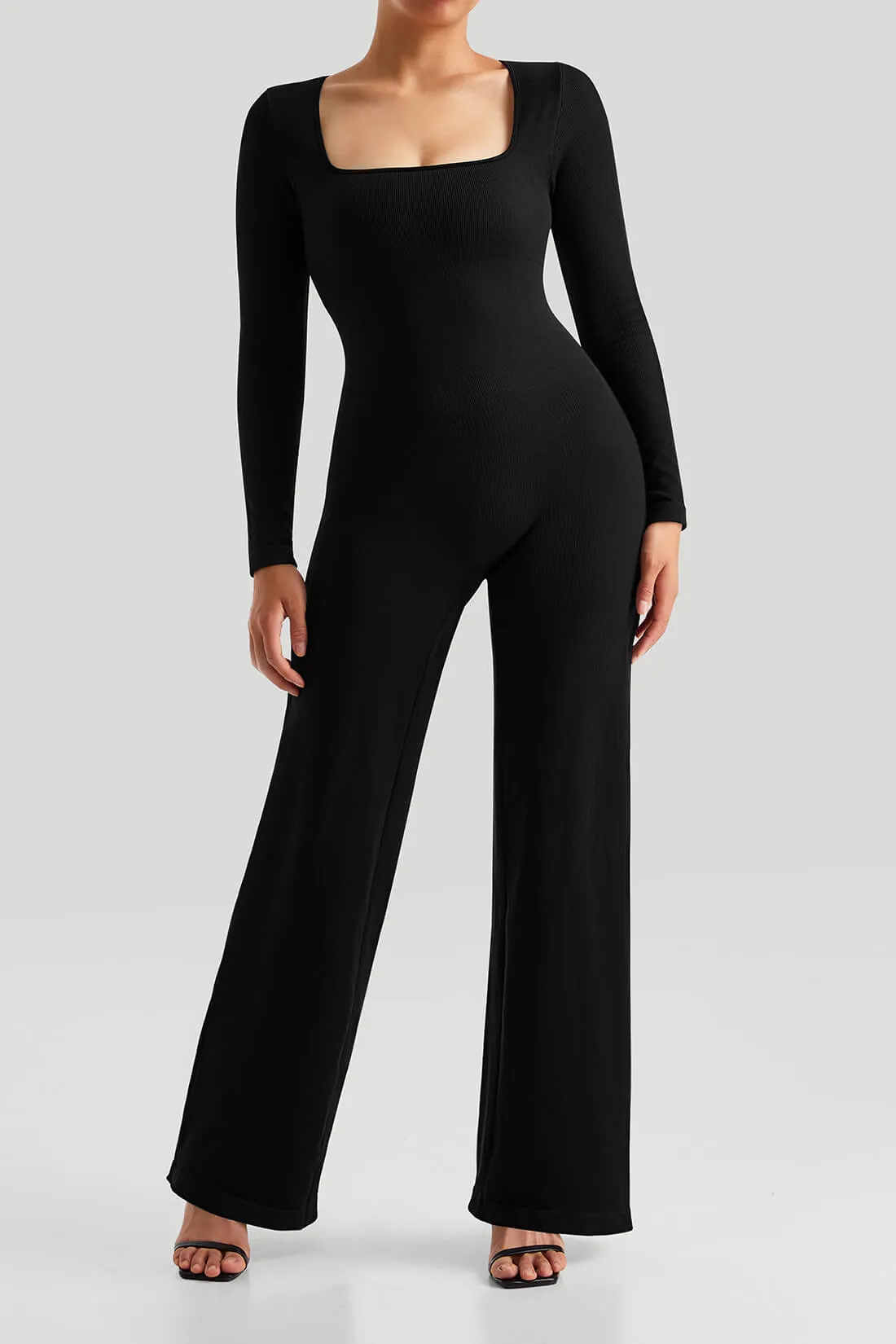 Square Neck Long Sleeves Jumpsuit sold by MOOSLOVER