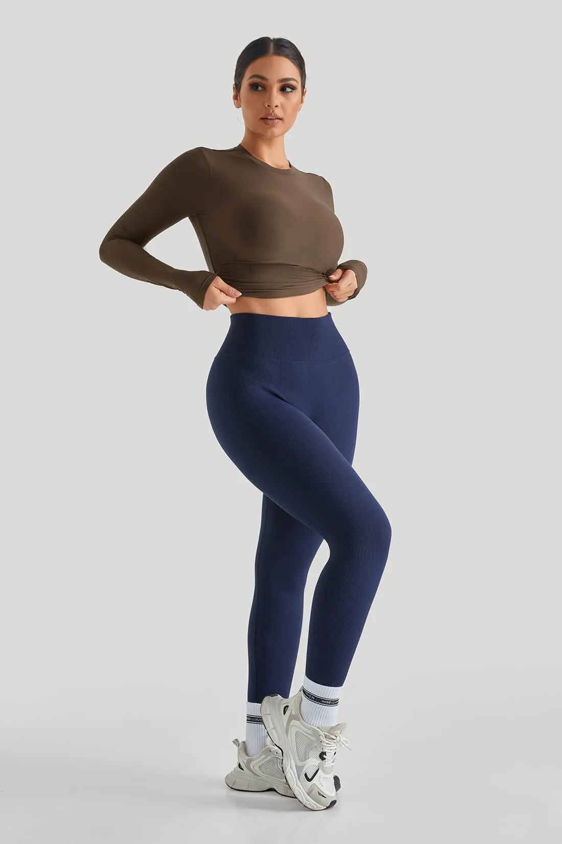 Round Neck Long Sleeves Set Match Legging sold by MOOSLOVER product image thumbnail 2